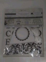 Party Banner Kit Personalized Amscan Black White Polka Dots Floral Scroll Create
