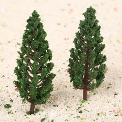 HO Scale Diorama Trees 50pcs 3.15 Inch Plastic Pine for Layout Building