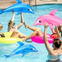 4 Pcs Inflatable Dolphin 28.4 Inch Blow up Dolphin Pool Toy Inflatable Sea An…