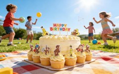 24PCS Curious Monkey Cupcake Toppers, Cartoon Party Decorations, Theme Celebr…