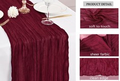 MDS Pack of 12 Cheesecloth Table Runner 35×120 Inch, 10FT Long Gauze Cheese C…