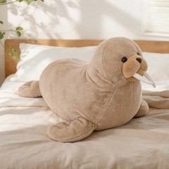 Realistic Walrus Plush Pillow Soft Stuffed Sea Animal Cushion Multiple Sizes