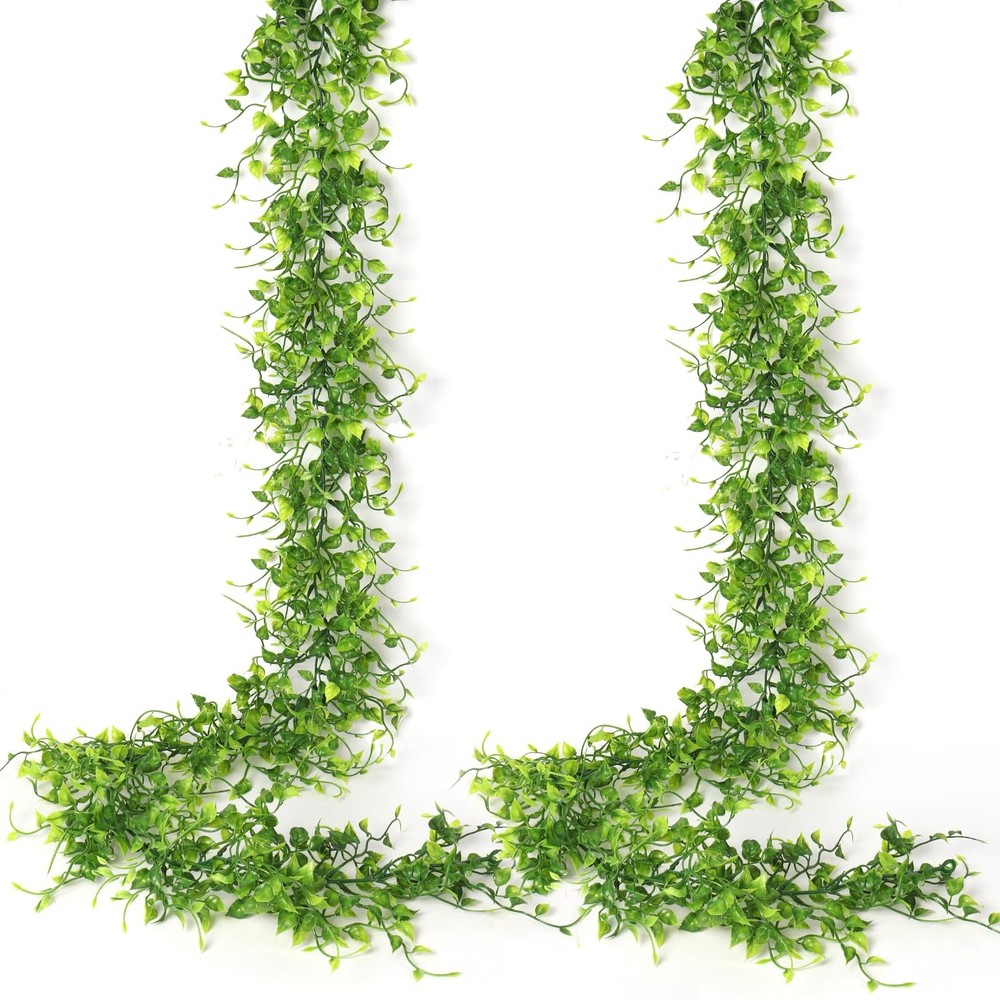 RECUTMS Artificial Vines Ivy Garland, 2Pcs 6Ft Fake Green Eucalyptus
