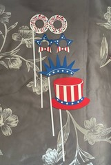 Patriotic Photo Booth Props Set Red White Blue Stars & Stripes USA Theme