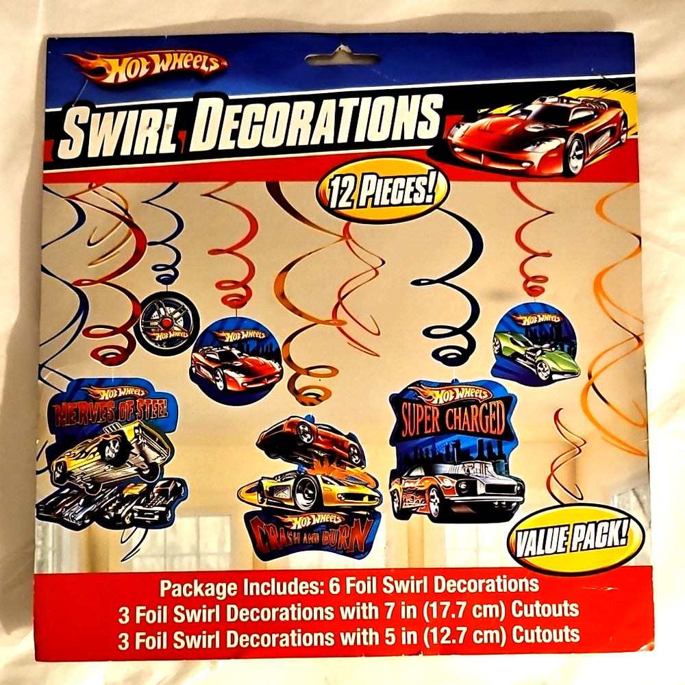 Wild Racer’s~ HOT WHEELS Hanging Swirls Birthday Party Pack of 12 Ppd2U! 674497