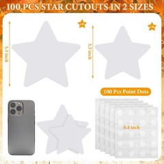 White Star Shaped Paper Cutouts Cards Classroom Bulletin Board Craft 100 PCS