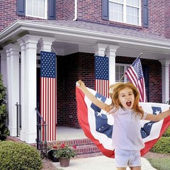 Patriotic American Flag Banners 2 pcs Outdoor Indoor 71×12.6 inches Waterproo…
