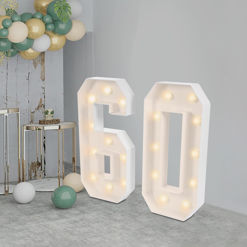 60 Light Up Numbers 60th Birthday Party Decoration Light Up Numbers Decorations
