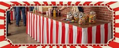 8 Packs Red and White Striped Table Skirt Circus Table Skirt Carnival Theme