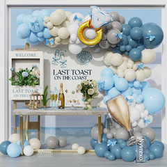 Last Toast On The Coast Bachelorette Decorations, 148pcs Blue White Sand Bridal
