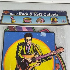 Rock & Roll Diecut Cutouts Decorations 1990 Beistle 4 Pack 16″ New RARE