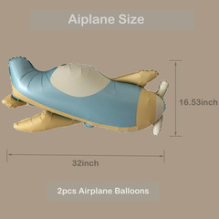 32″ Blue Fighter Jet Airplane Ballons Cartoon Flying Party Birthday Foil Ballon