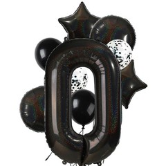 40 Inch Laser Black Number Balloons 0 Mylar Digit Balloon Anniversary Event C…
