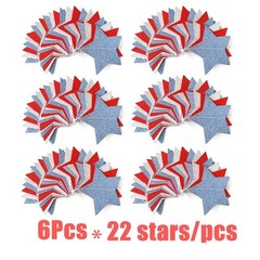 6 Pack Patriotic Star Streamers Garland Red White Blue Bunting Banner Paper H…