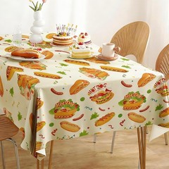 Vibrant Hot Dog Party Tablecloth Set of 3 – Perfect for Birthday Celebrations