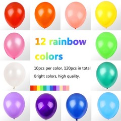Rainbow Balloons, 120pcs Party Balloons for Birthday Baby Shower Graduation A…