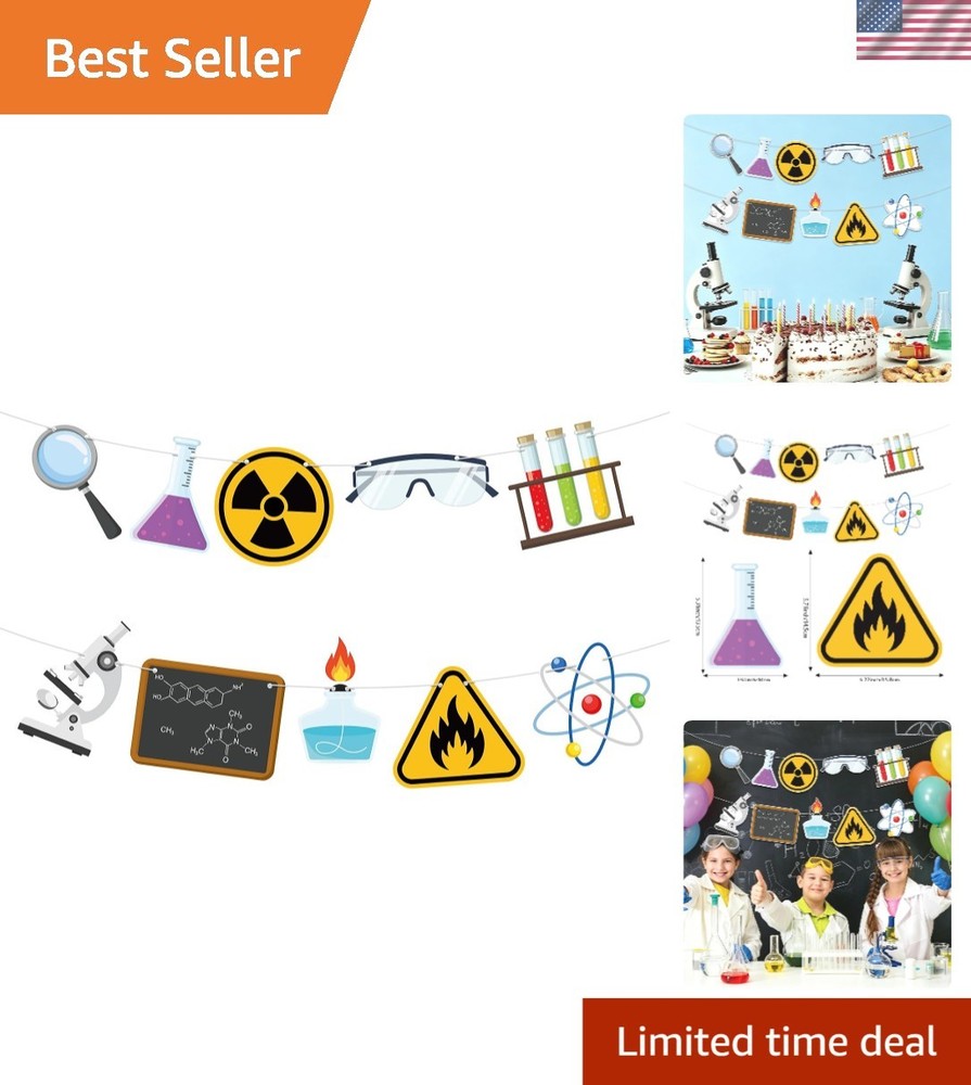 Science Party Decorations Banner – Perfect for Kids’ Birthday Celebrations!