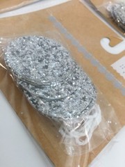 Mini 24″ Party Banner Decoration Craft Scrapbooking Silver Glitter Circles 6 Pks