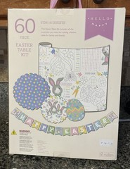 60 Piece Easter Table Kit For 16 Guests/Easter Garland And Activity Table Runner