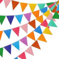 Colorful Pennant Flags – 60pcs Multicolor Pennant Banner 82ft CardStock Paper…
