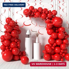 Fumwase Party Swirl Decorations Red Shinny Foil Hanging Swirl Decorations Plasti