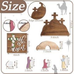 7 Pcs Easter Scene Wooden Decorations Empty Tomb Easter Resurrection Scene Se…