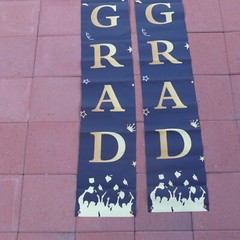 2 DAZONGE blue and yellow Graduation Party Decorations, Congrats Grad