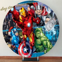 Avengers superheroes comic Round Backdrop Birthday Party Decorations Background