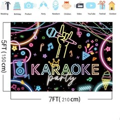 Karaoke Party Backdrop Large Rock Star Music Disco Background 7x5ft Black