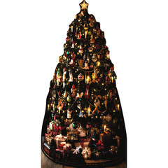 SP13572 Holiday Christmas Tree Presents Toy Train Set Cardboard Cutout Standee S