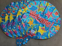 Five (5) Welcome Mylar Balloons Blue 17-18IN Round Foil Helium New Employee