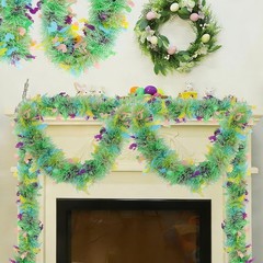 KIMOBER Easter Tinsel Green Yellow Blue, Green;white;yellow;pink;blue