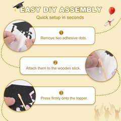 Graduation Decorations 2026, 24 PCS Black and Pink Graduation Centerpieces fo…