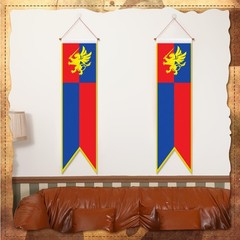 4 ft Medieval Fantasy Pull-Down Banner – Lion Design Party Decor, Castle Theme,