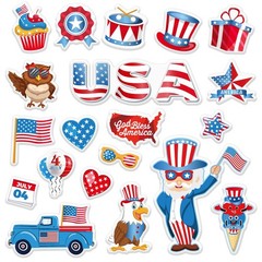 Patriotic Thick Gel Clings Red Blue White Star American Flag Reusable Gel Sticke