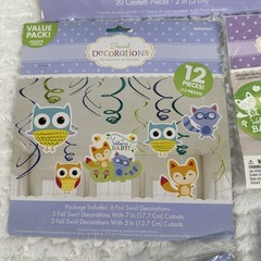 BABY SHOWER Woodland Welcome DECORATIONS Party Supplies Bundle Of 7! Unisex Boy