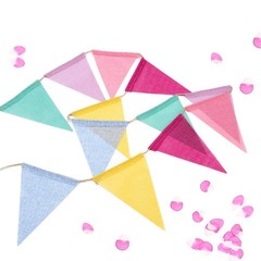 60 Flags Imitated Burlap Pennant Banner – Multicolor Fabric Triangle Rainbow …
