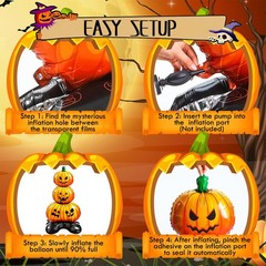 Halloween Balloons Set Large Foil Balloons for Indoor Outdoor Decorations Gift