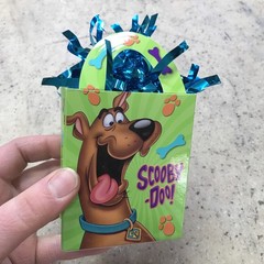 Scooby-Doo Balloon Weight Centerpiece Green w/ Blue Tinsel Birthday Party Gift