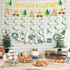 Camp Bachelorette Party Decorations – 10PCS Let’s Get Toasted Banners Camping…