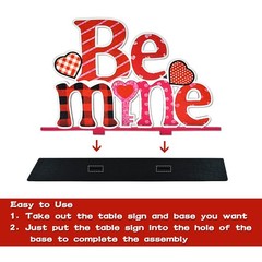 4 PCS Valentines Day Love Wooden Table Sign Tabletop Centerpiece Ornaments
