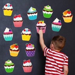 40 PCS Colorful Cupcake Paper Cutouts Name Tags Birthday Classroom Decor
