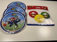 Super Mario Party Bundle – 3 Dinner Plates + 3 Paper Lanterns Birthday Supplies