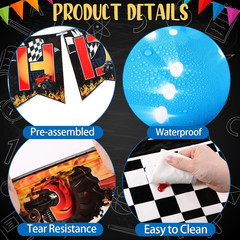 3 Pcs Monster Truck Tablecloths Plastic Happy Birthday Banner Monster Truck Birt