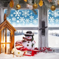 321pcs Christmas Window Clings for Glass Windows 9sheets Snowflake