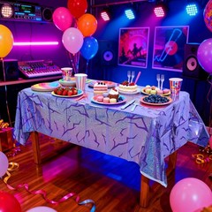 3 Count Iridescent Purple Tablecloths for Kids’ Birthday & Graduation Parties