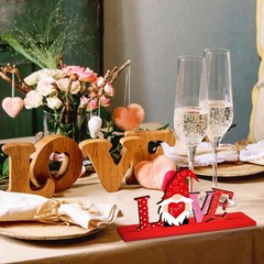 6 PCS Valentine’s Day Wooden Happy Table Centerpieces Signs Party Decor