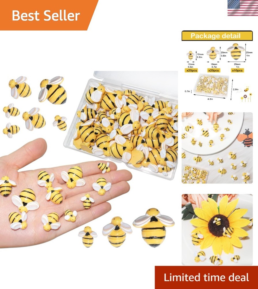 Vibrant 50 Pcs Bumble Bee Craft Set – Delightful Decor for Parties and Events