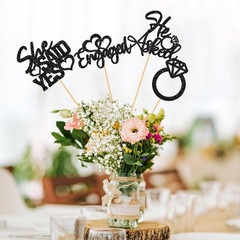 We’Re Engaged Centerpiece Sticks – He Asked She Said Yes Centerpieces – Wedding