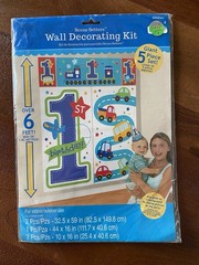Amscan All Aboard planes trains cars 1st Birthday Wall Decorating Kit